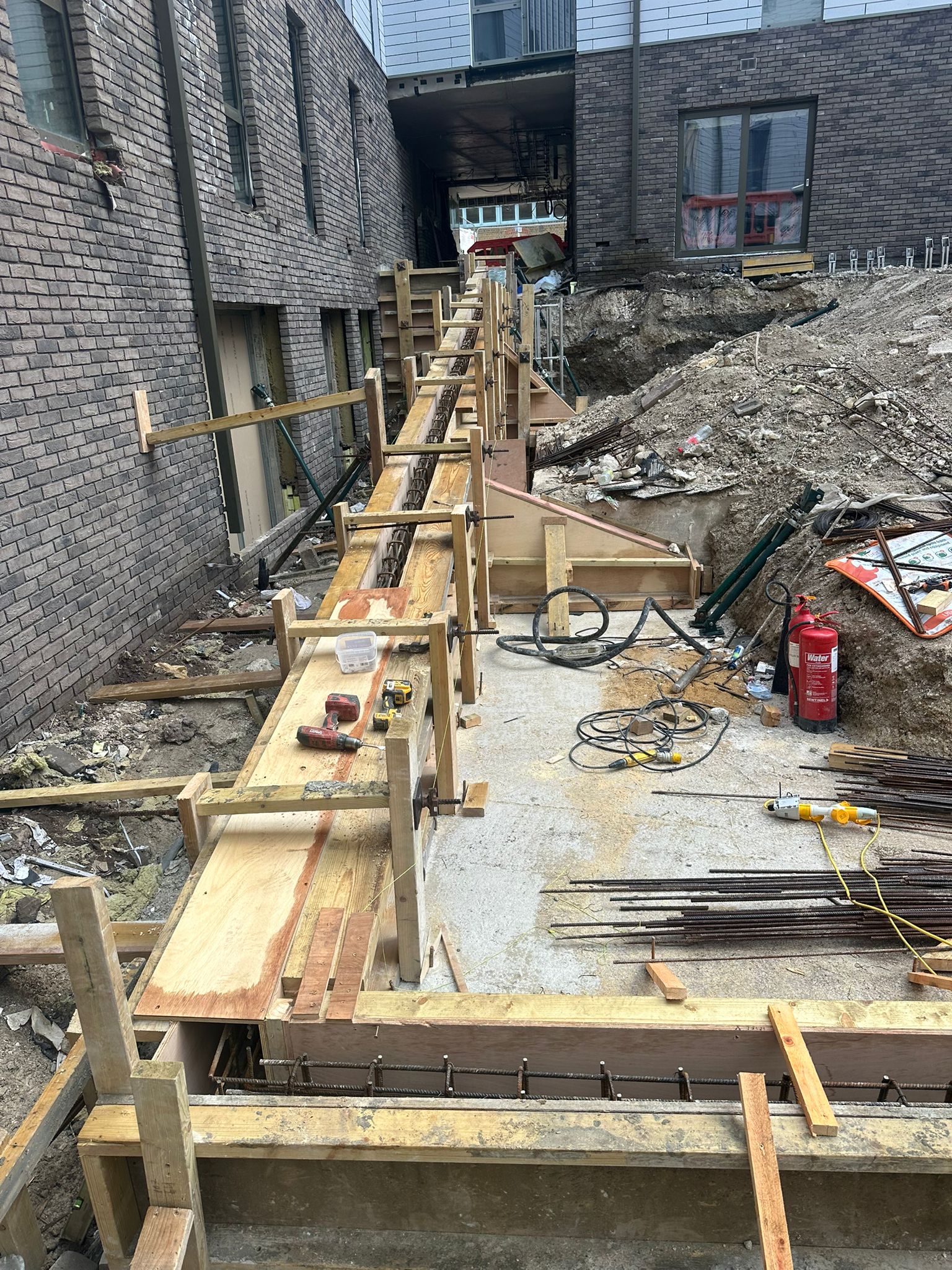 Reinforced Concrete Retaining Walls and Steps - The Charter, Gravesend