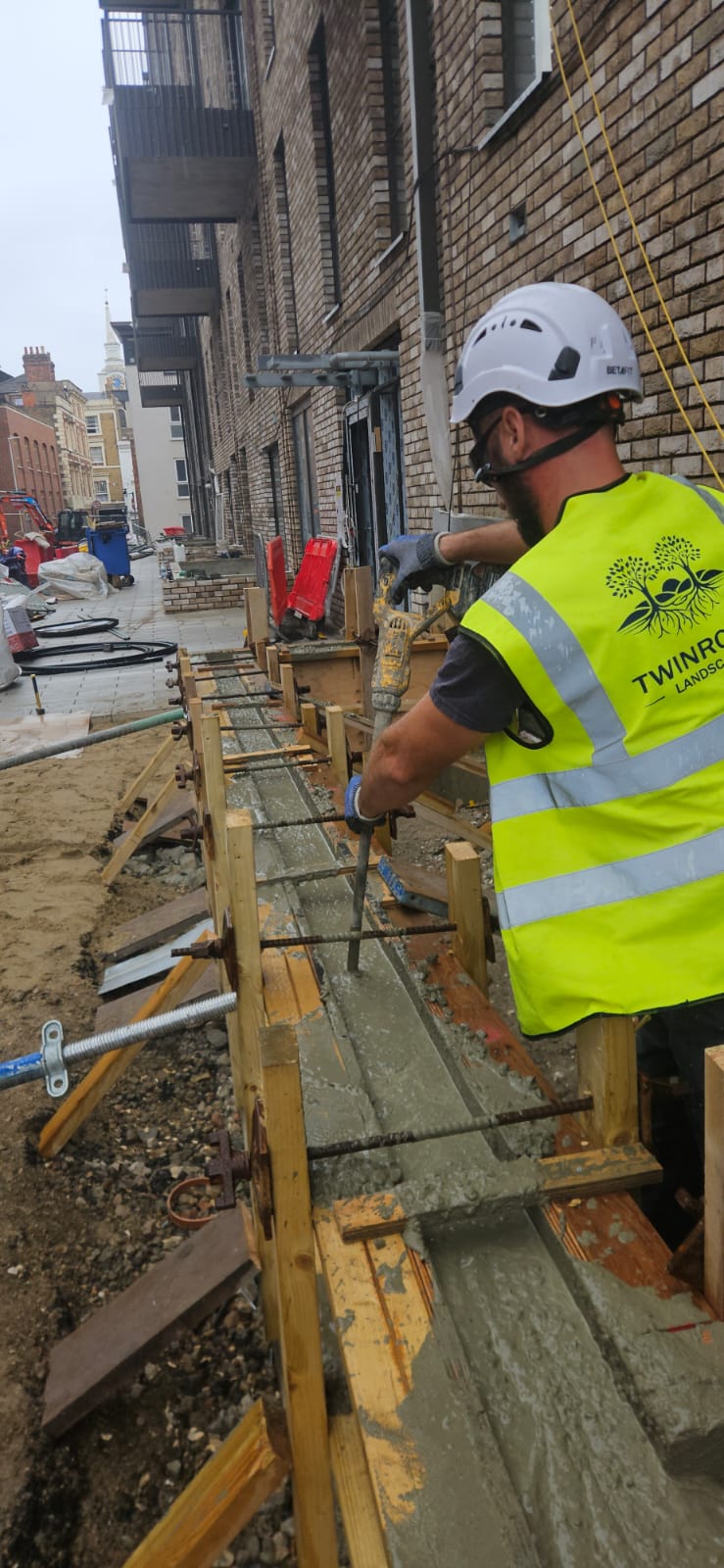 Reinforced Concrete Retaining Walls and Steps - The Charter, Gravesend